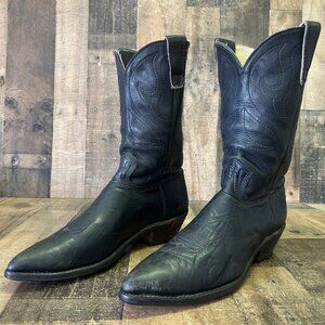 Stewart Boot Co Vintage Soft Leather Black Western Cowboy Boots Mens 13 A
